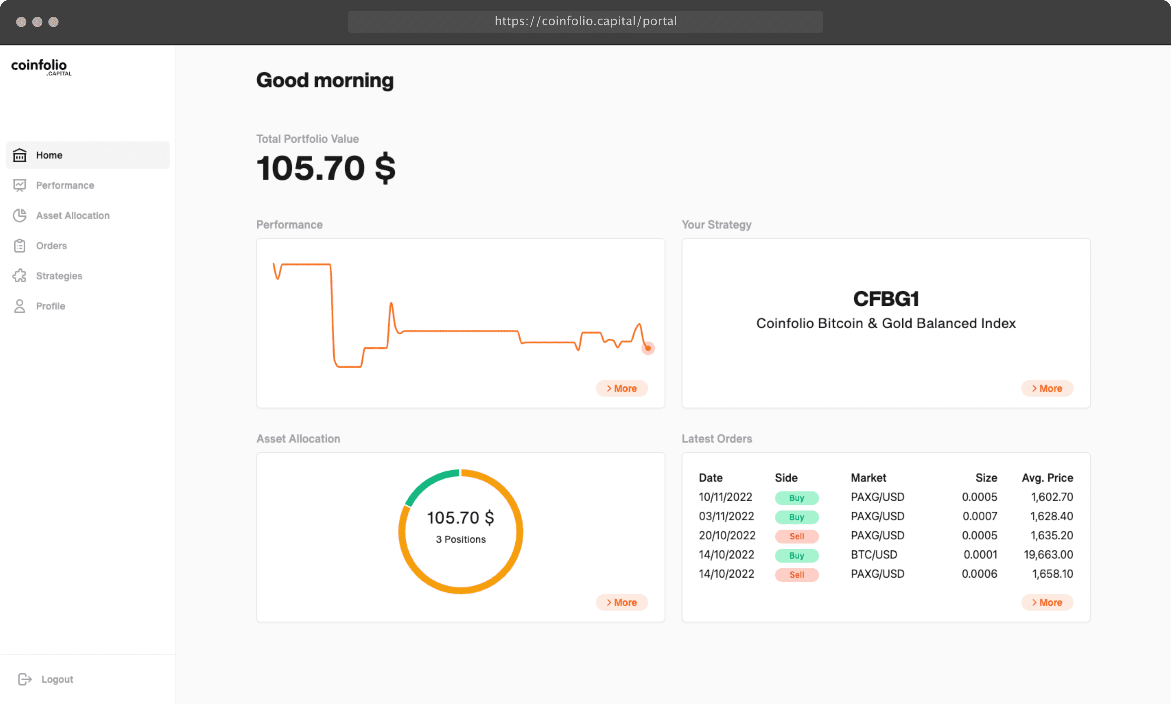 Coinfolio Overview Mockup